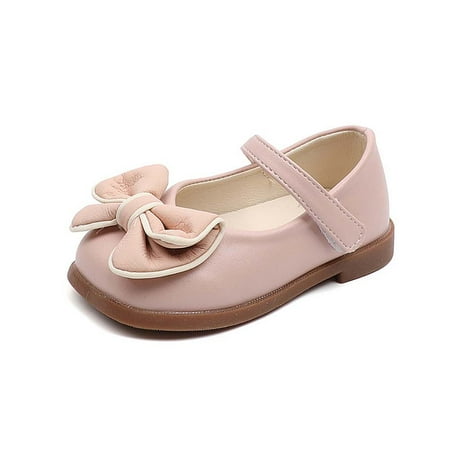 

Zanvin Sandals on Clearance Kids Sandals Toddler Sandals Spring And Autumn Baby Girls Casual Bow Soft Sole Leather Shoes Pink 2.5-3 Years