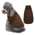 thumbnail image 5 of Cozy Knitted Dog Sweater, Warm Winter Pet Clothes for Small Medium Large Dogs, Soft Cable Knit Pullover for Puppies ,Coffee XL, 5 of 8