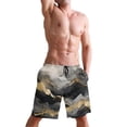 thumbnail image 5 of Dailycode Men's Quick Dry Swim Trunks Beach Shorts Casual Summer Board Shorts with Pockets, Gold Black White Marble, 5 of 8
