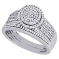 thumbnail image 3 of Diamond Wedding Bridal Set 10K White Gold Cluster Round Engagement Ring 0.40 Ct., 3 of 5
