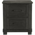 thumbnail image 1 of Bowery Hill 2 Drawer Rustic Solid Wood Nightstand in Charcoal, 1 of 1