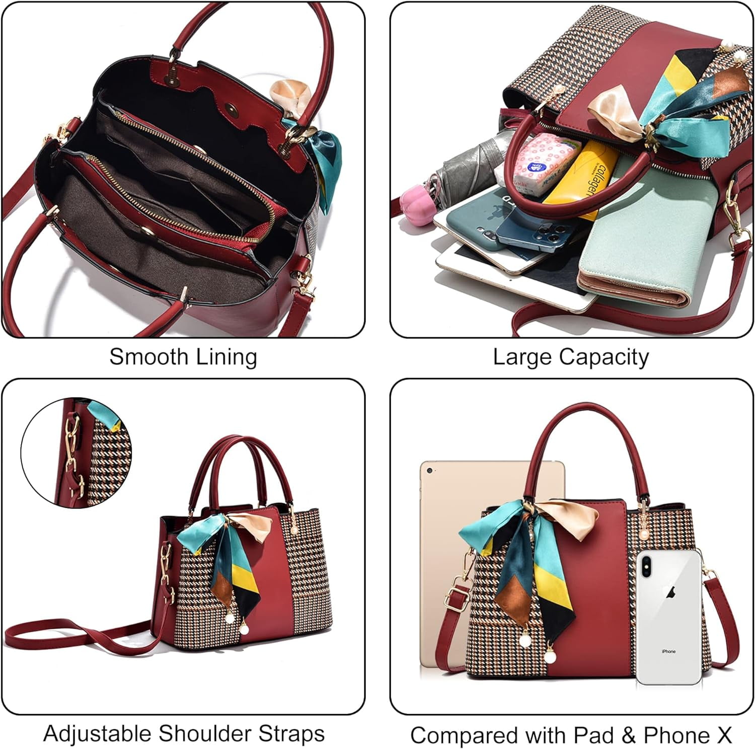 Womens Purses and Handbags Shoulder Bag Ladies Designer Satchel Messenger Tote Bag