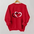 thumbnail image 4 of Generic Womens Cute Valentines Outfits Long Sleeve Love Heart Graphic Sweatshirts Pullover Valentine's Crewneck Sweatshirt, 4 of 5
