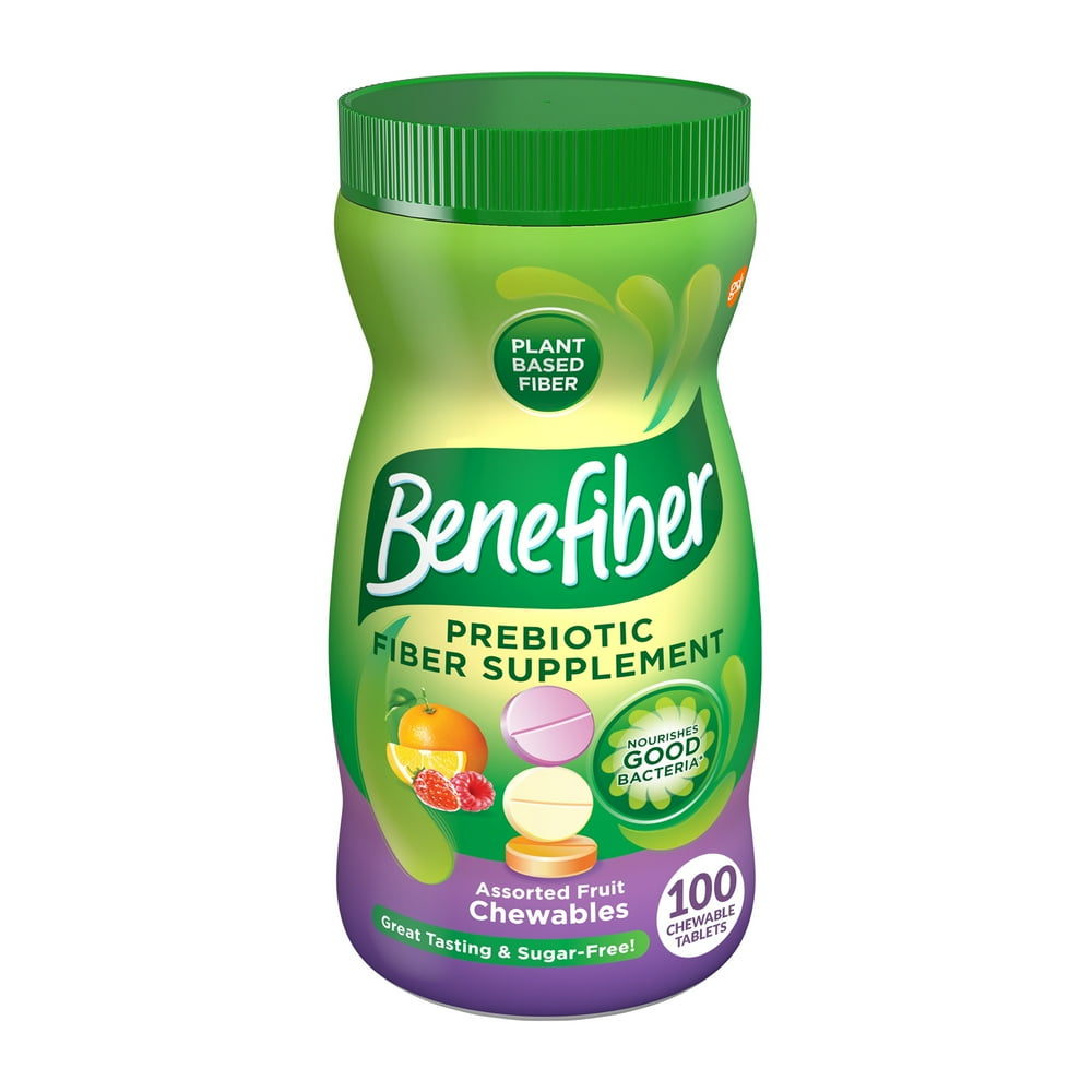 Benefiber Prebiotic Fiber Supplement Chewables, Assorted Fruit, 100 Ct