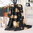 thumbnail image 2 of Shiba Inu Blanket,Comfortable Soft Flannel Throw Blanket,All Season,Warm Lightweight Blankets for Sofa Bed Couch Living Room Chair,60"x80"(150x200cm), 2 of 4