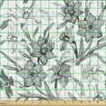 thumbnail image 2 of Floral Sofa Upholstery Fabric by the Yard, Detailed Daffodil Narcissus Sketch Greyscale Tones Botanical Illustration, Decorative Fabric for DIY and Home Accents, Dimgray and Grey by Ambesonne, 2 of 5