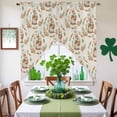 thumbnail image 4 of Swag Curtains Valances for Windows, Rustic Floral Pattern Easter Short Kitchen Window Curtains Over Sink, Spring Rabbits Eggs Carrots Cafe Curtains Panel Set Of 2,Rod Pocket, 63 Inches Length, 4 of 9