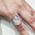 thumbnail image 4 of Rose Quartz Mans Ring, Natural Rose Quartz ring, Silver Jewelry, 925 Silver Ring, Birthday Gift, Heavy Mens Ring, Arabic Design, Ottoman Style Ring, Christmas, Turkey Mens Signet Ring, 4 of 7
