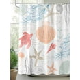thumbnail image 3 of Orange Red Blue Coastal Nautical Waterproof Fabric Shower Curtain,Beach Sea Turtle Ocean Coral Starfish Shower Curtain for Bathroom Curtains Bathtubs Shower Curtains with 12 Hooks Extra Long 72x84, 3 of 6