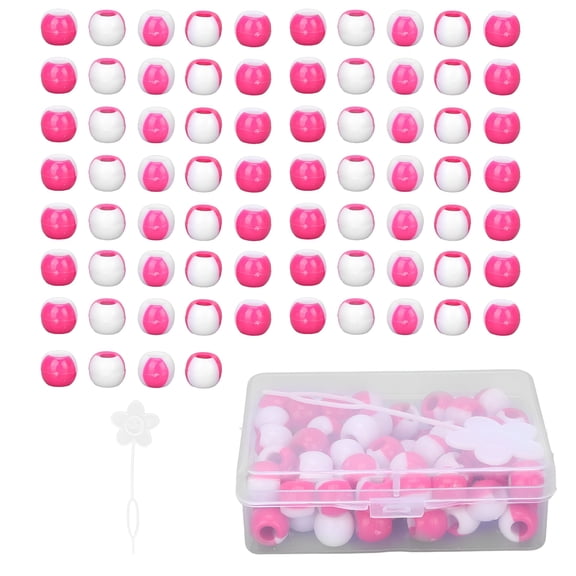 VANIDO Flexible Plastic Hair Beads with Hair Wearer and Storage Box, 5mm, 74 Pieces