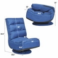 thumbnail image 3 of Costway Gaming Chair Fabric 6-Position Folding Lazy Sofa 360 Degree Swivel Grey\ Black\ Coffee High Back-Blue, 3 of 10