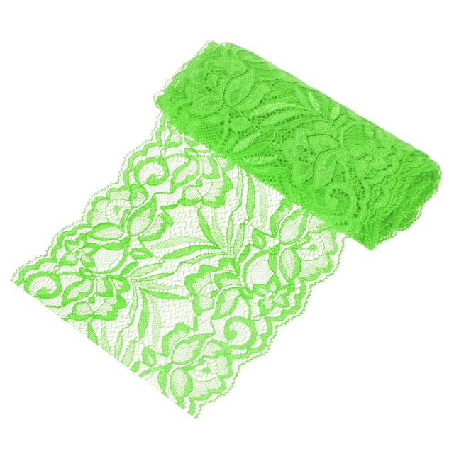 Uxcell Cinta de Encaje Elástico de 5 Yardas de 5.9 Pulgadas de Ancho, Ribete Elástico Verde