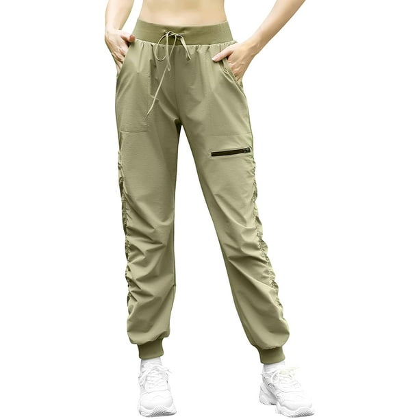 Women Hiking Pants Lightweight Quick Dry Jogger Pants Water Resistant  Outdoor Athletic Pants Zipper Pockets 