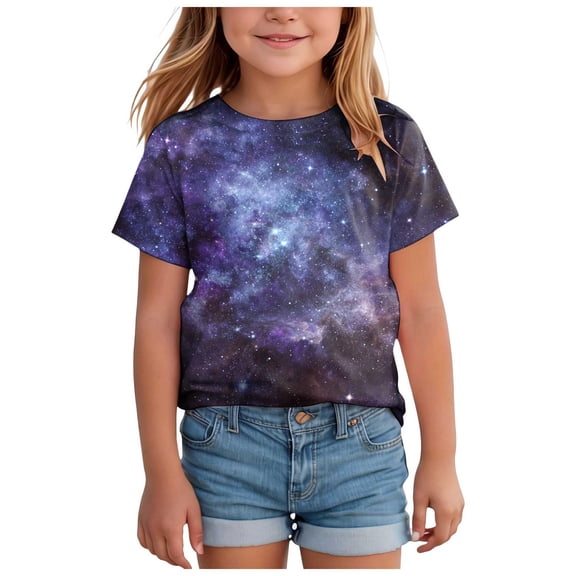 Caqnni Shirts for Boys Girls Short Sleeve Lightweight Streetwear Solid Color Summer Pullover Fashion SIZE 2-14 Years For School Shirt (4-5 Years ,A223-Dark Blue)