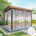 thumbnail image 6 of Outdoor Curtains for Patio Waterproof, Blue Purple Floral Outdoor Privacy Panels Grommet, Spring Hydrangea Flower Truck Pink Plaid Blackout Outside Curtains for Porch/Cabana 54"x95", 1 Panel, 6 of 8