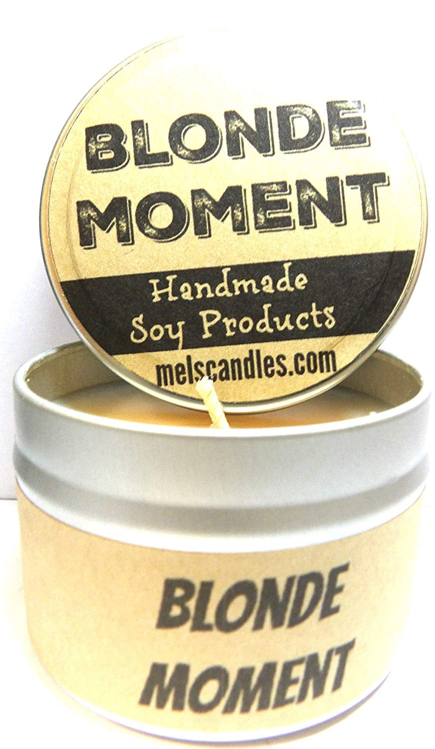 BLONDE MOMENT 4oz All Natural Soy Candle Tin Great Floral Ar Take It Any Where 