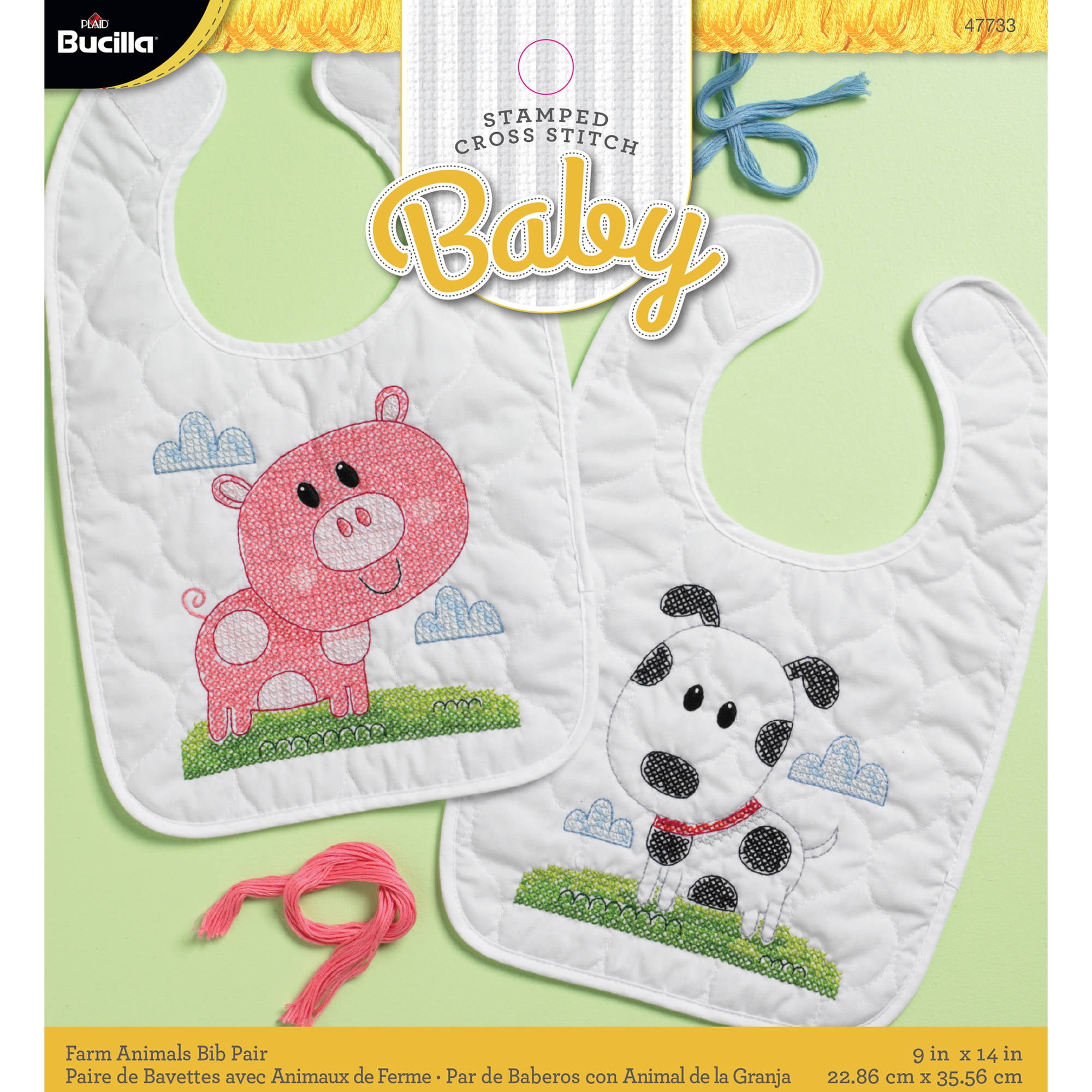 Bucilla Stamped Cross Stitch Crib Cover Kit 34X43-Springtime Baby Animals  49472E - GettyCrafts