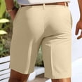 thumbnail image 4 of Jessboyy Mens Dress Shorts Elastic Waist Summer Golf Shorts with Pockets Relaxed Fit Solid Color Knee Length Casual Shorts Beige,S, 4 of 9