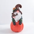 thumbnail image 2 of BallsFHK Halloween Gnome Witches Decoration, Black With Orange Bows, Handmade Table Decor With Cauldron, Spooky Resin Statue Scandinavian Gnomes, 2 of 3