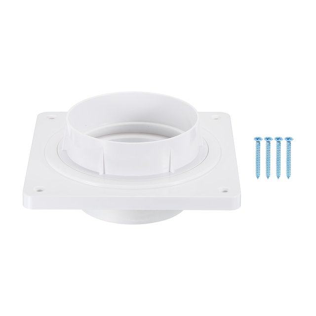 Unique Bargains 4 Inch Dryer Vent Wall Plate Adapter Ventilation Duct Flange White