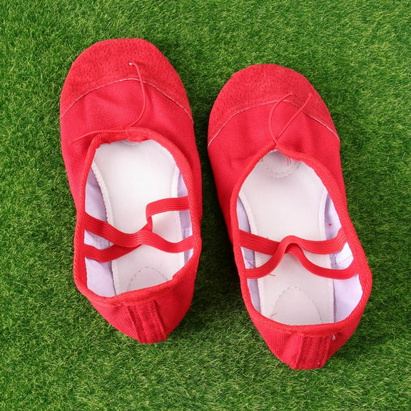 Tineasur 1 Pair Lightweight Red Canvas Yoga Shoes with Anti- Sole and Foot for Adults