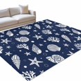 thumbnail image 2 of 4'x6' Area Rugs, Navy Blue Coastal Indoor Outdoor Area Rug for Living Room Bedroom, Nautical Starfish Coral Shell Summer Ocean Washable Bathroom Rugs Kitchen Floor Carpet Mats Home Decor Aesthetic, 2 of 6