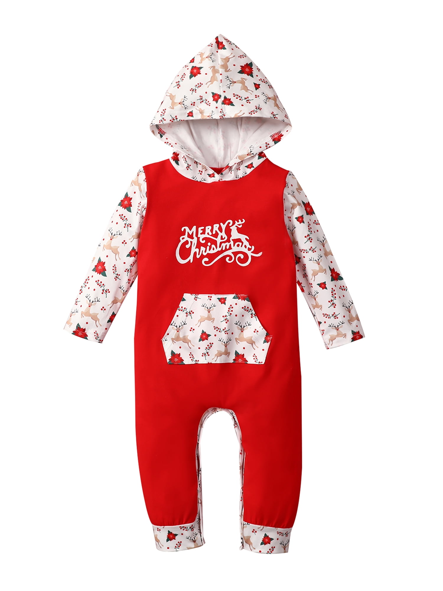 Baby Girls Woodland Winter Romper red Christmas outfit sets 0-3 3-6 