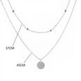 thumbnail image 6 of Layered Necklace for Women- Dainty Disc Choker Necklace Coin Disc Pendant Necklace for Women,Silver, 6 of 8