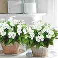 thumbnail image 5 of Artificial Fake Flowers Topboutique Faux Impatiens Bouquet Flowers Fake Flowers for Outdoor Faux Bouquet for Flower Arrangement Apply to Home & Office Decor, 4 Pcs, White, 5 of 9