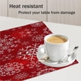 thumbnail image 4 of Placemats Set of 6 Christmas Snowflake Fabric Placemats 12x18 Inch Square Placemat for Kitchen Table Heat Resistant, Easy to Clean Table Placemats, 4 of 6