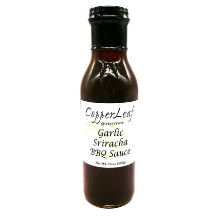 CopperLeaf Gourmet Garlic Sriracha BBQ Sauce | Handcrafted with Tomatoes, Molasses, Garlic and Sriracha Hot Chili Sauce | All Natural and Fresh Ingredients - 14 oz Bottle (396 g)