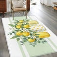thumbnail image 3 of Summer Fruit Washable Area Rugs 4'x6', Watercolor Lemon Flowers Green Eucalyptus Leaf Low Pile Throw Living Room Rug Non-Slip Sturdy Edge Binding Carpet for Indoor Entryway Bedside Kitchen, 3 of 9
