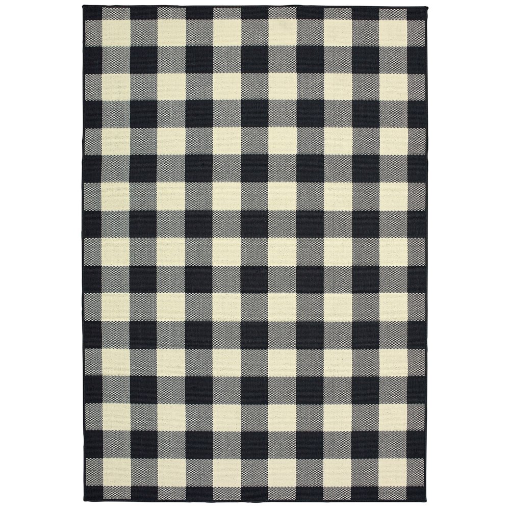 Sphinx Marina Area Rug 1932K Outdoor Black Plaid Country