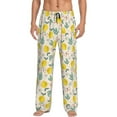 thumbnail image 2 of Picia Flowers and Butterflies Mens Soft Woven Cotton Elastic Waistband Sleep Pajama Pant Lounge Sleep Pant With Pockets And Drawstring-Medium, 2 of 9