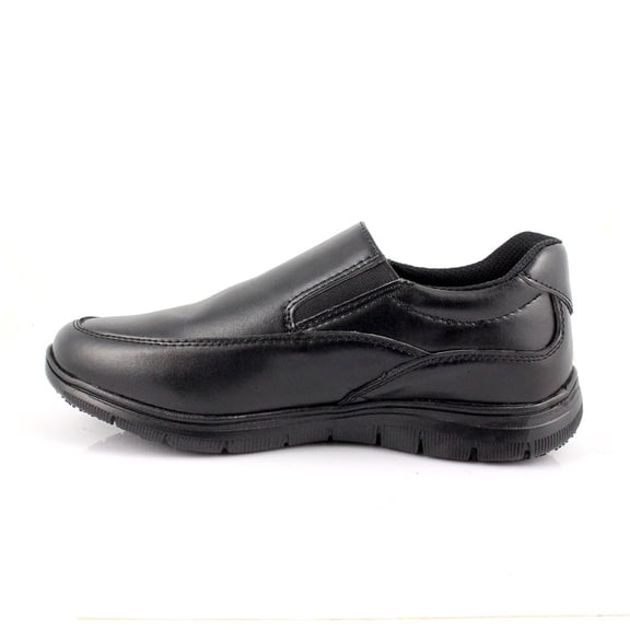 Laforst Jet Mens Man Made Water and Stain Resistant Work Slip Resistant Double Gore Slip On Flats Black
