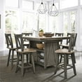 thumbnail image 2 of Pemberly Row Ensemble Contemporain de Table de Rassemblement 7 Pcs Gris Pâle, 2 of 9