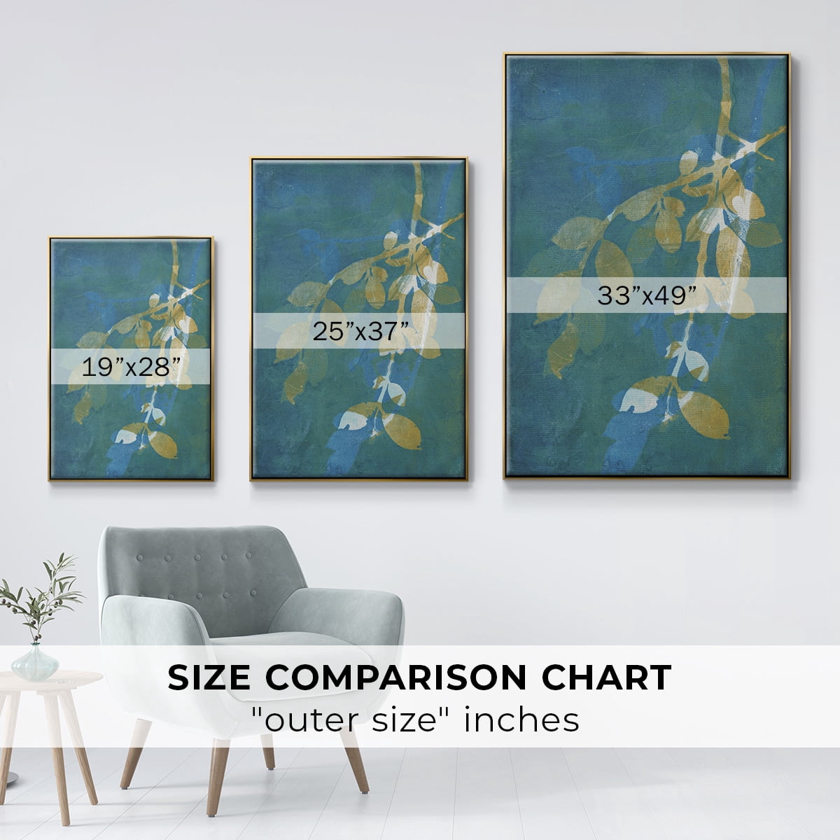 Branching Out XX Framed Premium Gallery Wrapped Canvas - Ready to Hang - 25 x 37 - Gold Floating Frame