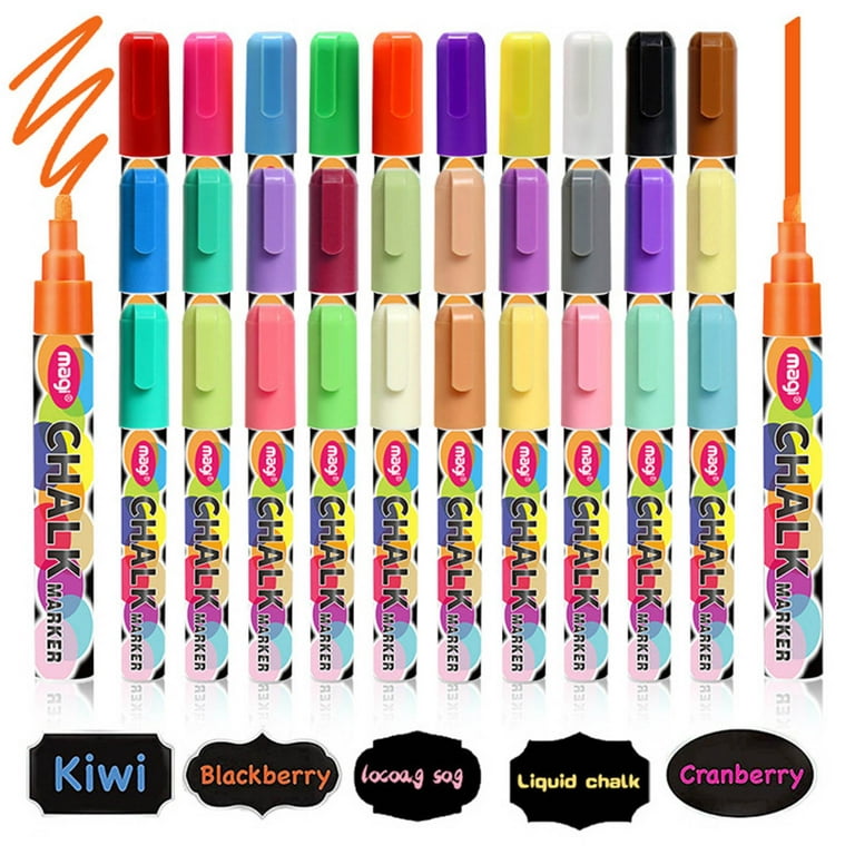 Clearance SDJMa 2 in 1 Liquid Chalk Markers with Reversible Tip, 10 Colors, Chalkboard  Markers Erasable Marker Pens for Whiteboard, Signs, Windows, Blackboard,  Glass, Mirrors 