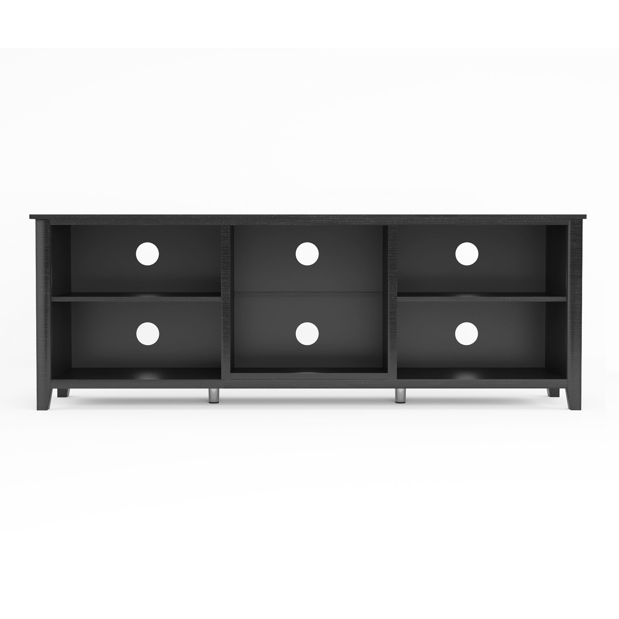 Resenkos 70" Black TV Stand Entertainment Center for TVs Up to 80" with Open Storage Resenkos 70" Black TV Stand Entertainment Center for TVs Up to 80" with Open Storage