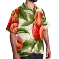 thumbnail image 2 of Peach Men's Short Sleeve Spread Collar Beach Shirts Casual Printed Button Down Unisex Summer Tops, 2 of 6