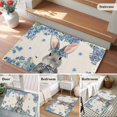 thumbnail image 5 of Entryway Rug 2'x3', Easter Small Rug for Kitchen Bathroom Door Mat Indoor Entrance, Spring Rabbit Blue Botanical Flowers Farmhouse Non-Slip Area Rugs Floor Mats Carpet Front Door Rugs, 5 of 8