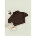 thumbnail image 3 of Qmyliery Toddler Kids Unisex Casual Tops, Solid Color Long Sleeve Turtleneck Sweatshirt Tops,6 Months-4 Years, 3 of 8