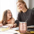 thumbnail image 6 of Teacher Appreciation Gifts Teacher Tumbler for Women Thank You Graduation Christmas Birthday Thanksgiving Gifts Stainless Steel Wine Tumbler Cup 12 oz, 6 of 6