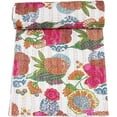 thumbnail image 1 of Indian Handmade Floral Print Kantha Quilt, Bedspread , Blanket Size ( King 108" x 108" ), 1 of 3