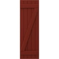 thumbnail image 5 of Ekena Millwork 17 1/2"W x 78"H Americraft Five Board (2 Batten) Exterior Real Wood Joined Board-n-Batten Shutters w/ Z-Bar (Per Pair), Pepper Red, 5 of 10