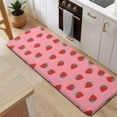 thumbnail image 5 of Red Strawberry Plants Fruit Pink Pattern Kitchen Rug Mat,Kitchen Runner Rugs Non Skid Washable,Decorative Kitchen Floor Mats for Kitchen,Sink,Laundry,17"x47.2", 5 of 7