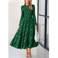 thumbnail image 6 of PRETTYGARDEN Women's Spring Midi Dress Fall Elegant Long Sleeve Smocked Flowy Boho Floral Wedding Guest Party Dresses, 6 of 7