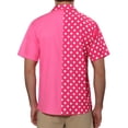 thumbnail image 3 of CAMISA DE PARCHEO DE BOTONES DE MANGA CORTA CON PUNTOS DE POLKA PARA HOMBRES INSPIRADOS EN EL VERANO COLOR ROSA, 3 of 7