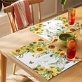 thumbnail image 4 of Sunflower Placemats Set of 4 Summer Botanical Butterfly Watercolor Place Mats Indoor Wipeable Table Mats Washable Cloth Dining Table Placemats for Kitchen Holiday Party Home Decor 13x19 Inch, 4 of 9