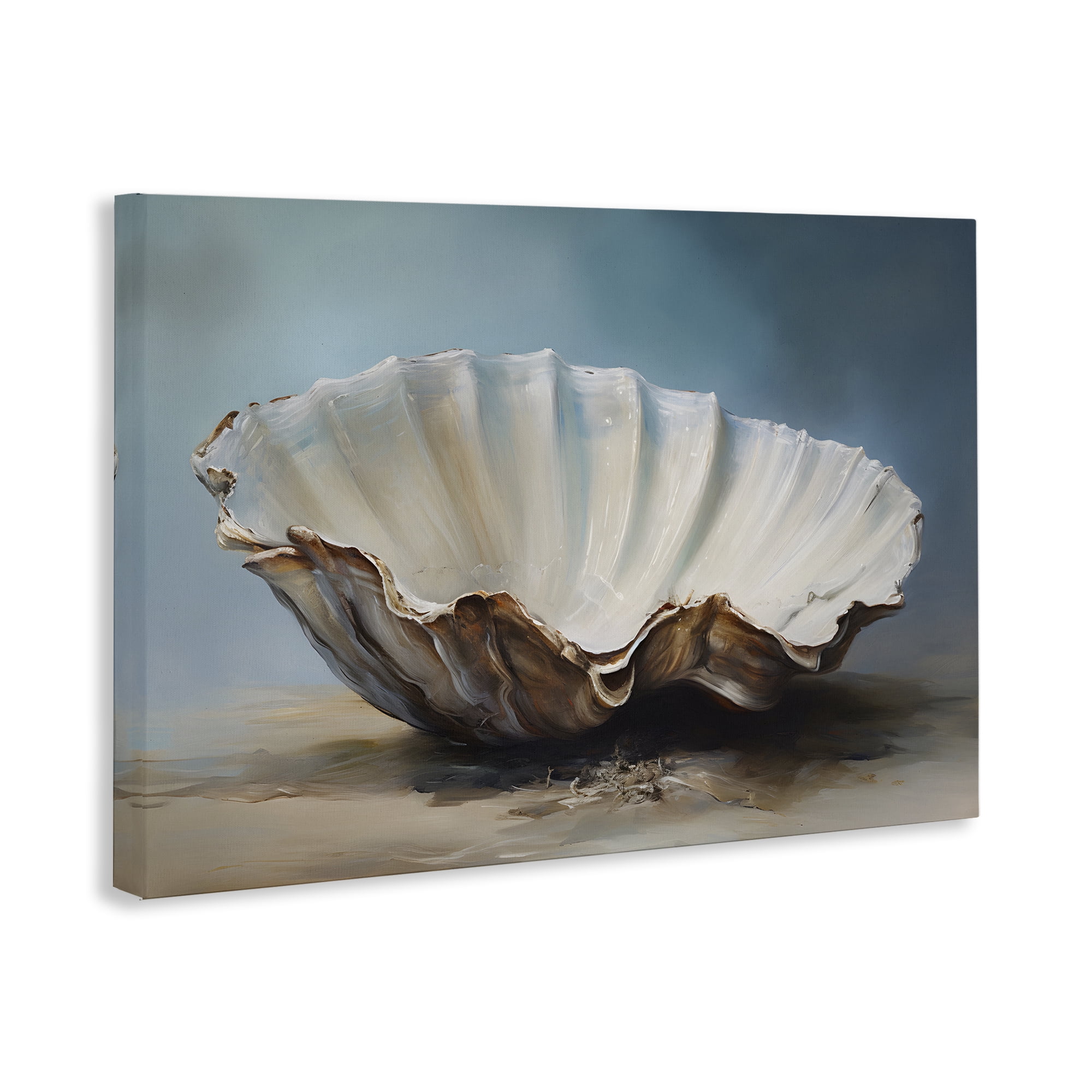Stupell Industries Neutral Beach Seashell Nautical & Beach Painting Wrapped Canvas Art Print Wall Art, 24 x 16